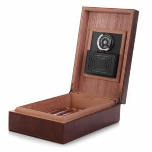 MEGACRA Cedar Cigar Humidor, Leather Cigar Box