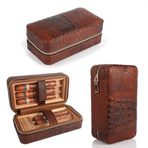 LAGUTE Groucho Cigar Case Travel Genuine Leather Humidor