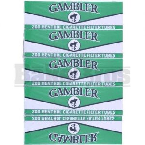 Gambler Regular Menthol Cigarette Tubes 5 Boxes